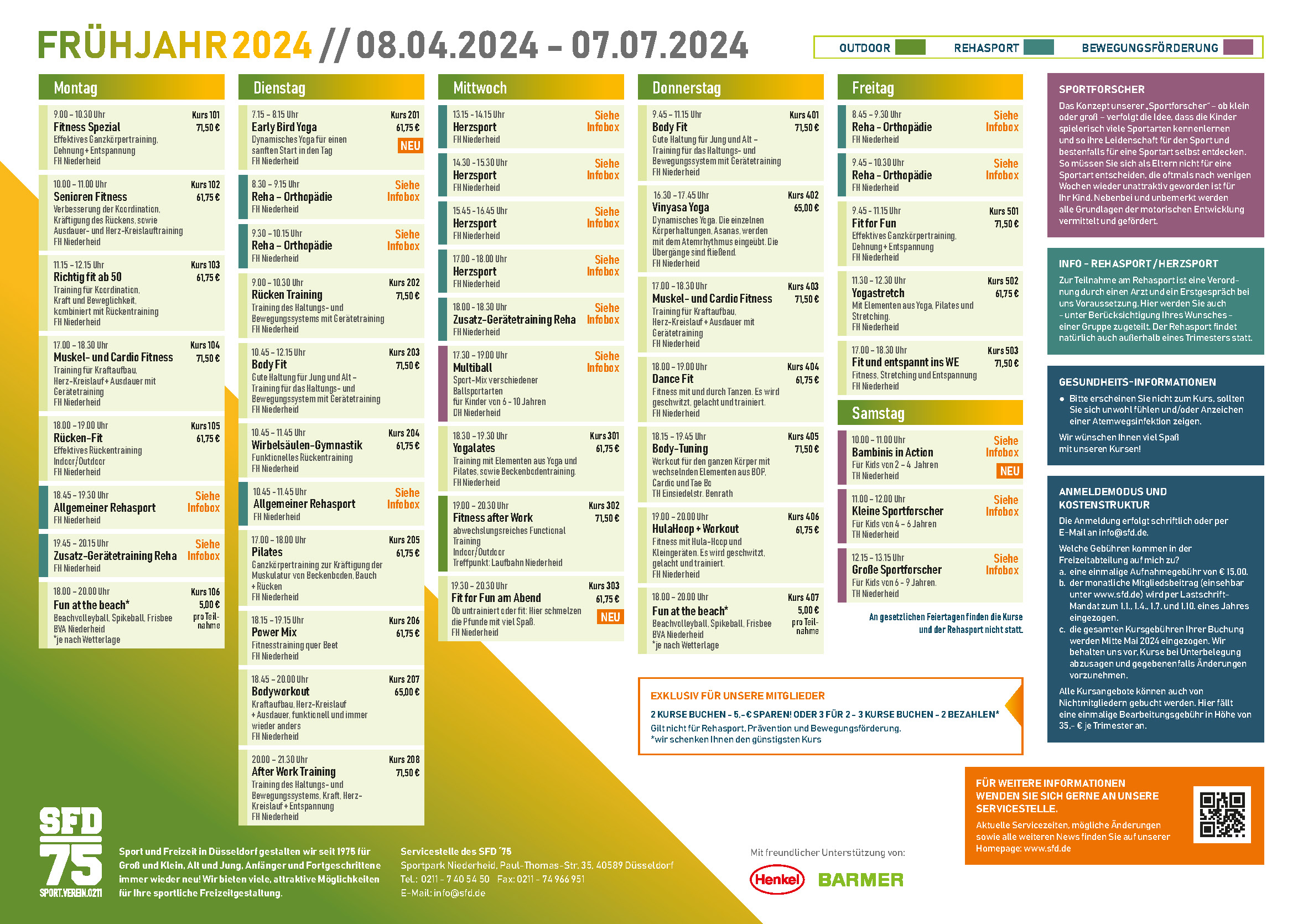 Plakat Kursprogramm Frühjahr 2024