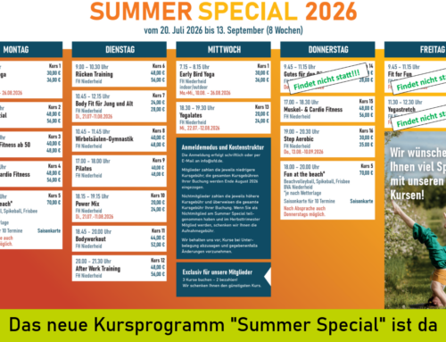 Jetzt Kurse Buchen! Das Summer Special 2026
